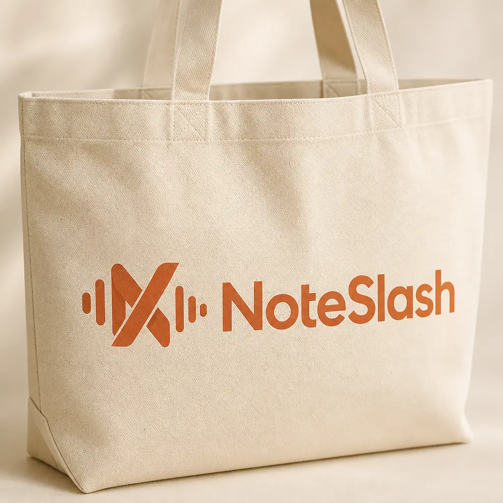 NoteSlash cream tote bag