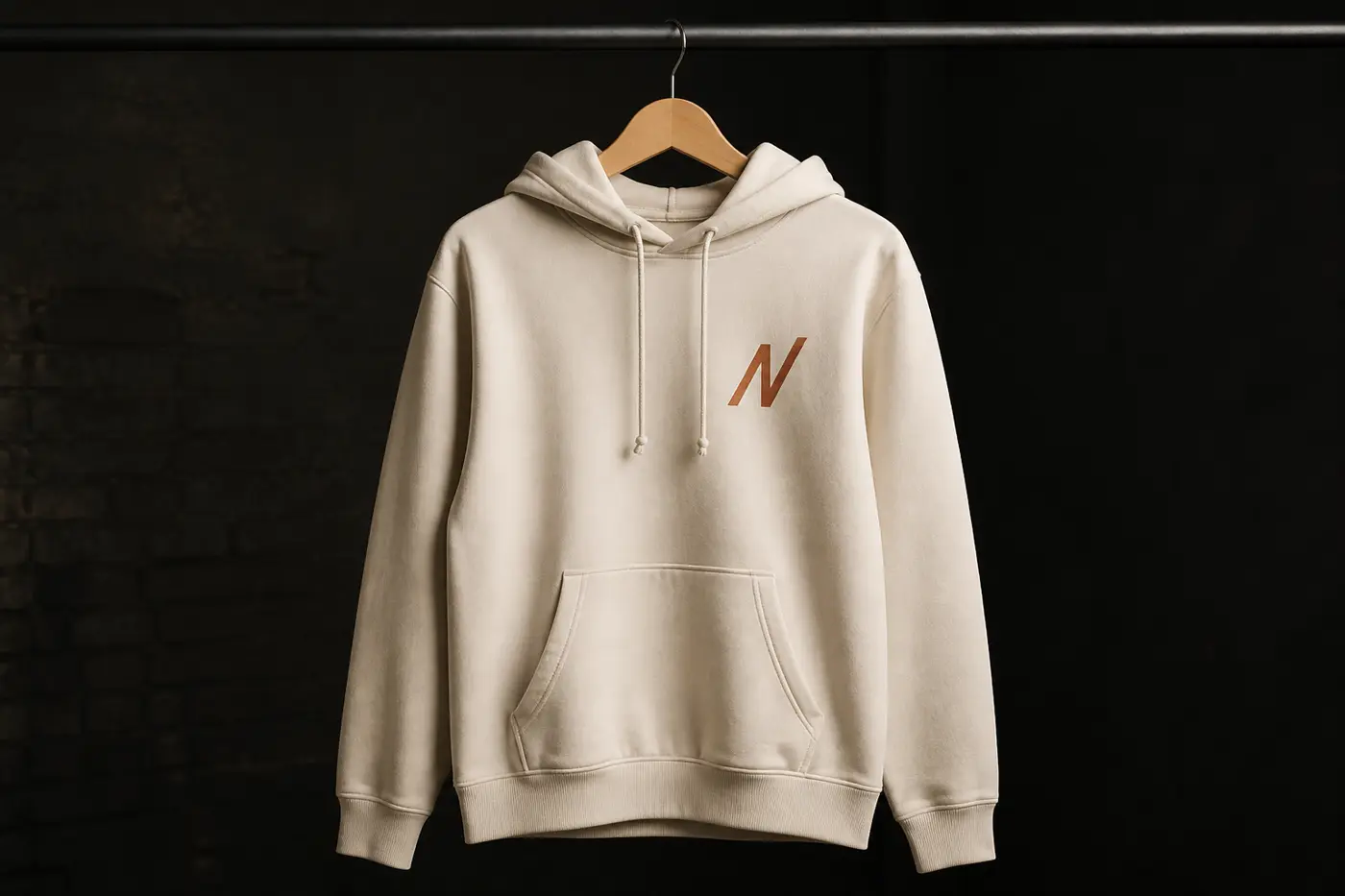 NoteSlash cream hoodie