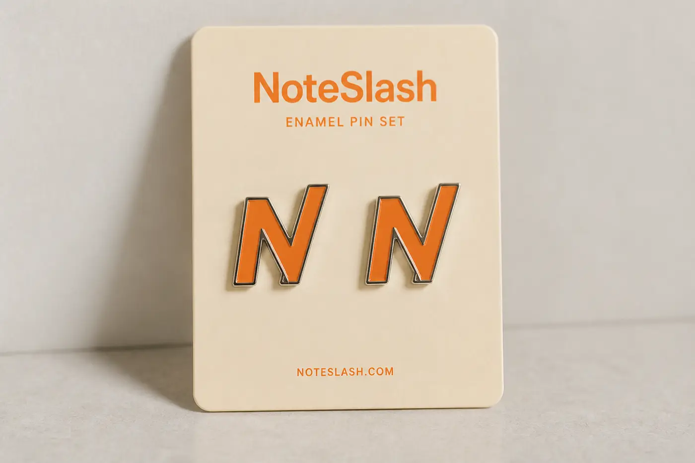 NoteSlash enamel pin set