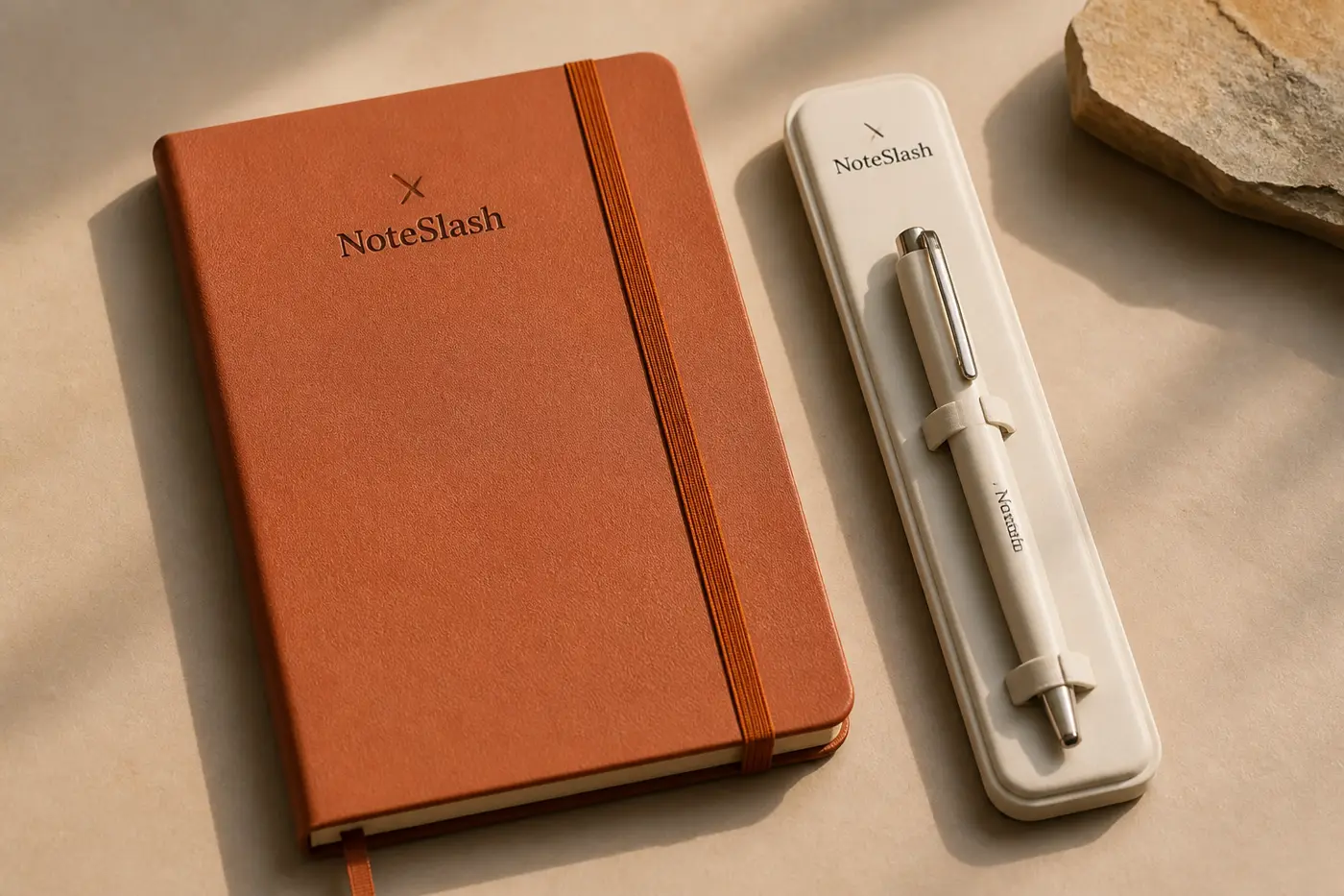 NoteSlash notebook and pen